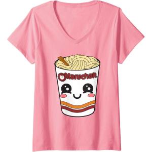 image:imageWomens Maruchan Cute Ramen Noodle Cup Face VNeck TShirtPink