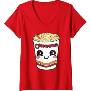image:imageWomens Maruchan Cute Ramen Noodle Cup Face VNeck TShirtRed