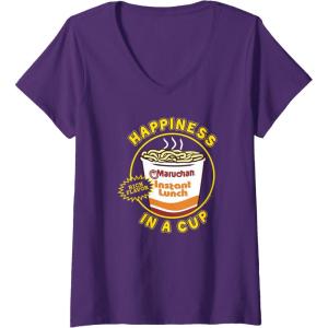 image:imageWomens Maruchan Happiness In A Cup Instant Lunch Poster VNeck TShirtPurple