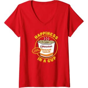 image:imageWomens Maruchan Happiness In A Cup Instant Lunch Poster VNeck TShirtRed