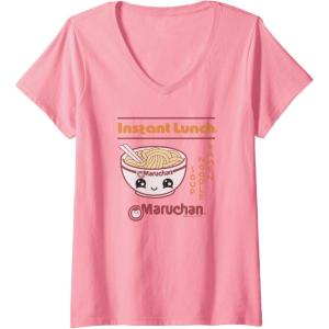 image:imageWomens Maruchan Happy Bowl of Noodles Instant Lunch Poster VNeck TShirtPink
