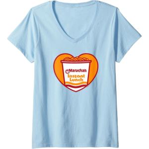 image:imageWomens Maruchan Heart Instant Lunch Ramen Soup Cup VNeck TShirtBaby Blue