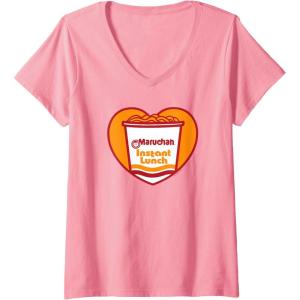 image:imageWomens Maruchan Heart Instant Lunch Ramen Soup Cup VNeck TShirtPink