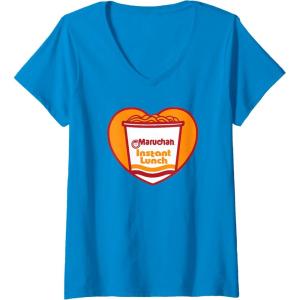 image:imageWomens Maruchan Heart Instant Lunch Ramen Soup Cup VNeck TShirtSapphire Blue