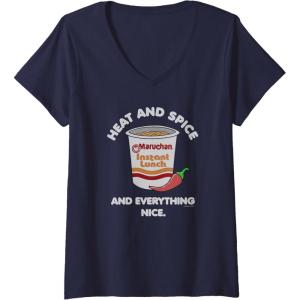 image:imageWomens Maruchan Heat And Spice And Everything Nice Logo VNeck TShirtNavy Blue