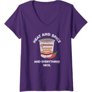 image:imageWomens Maruchan Heat And Spice And Everything Nice Logo VNeck TShirtPurple