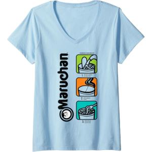 image:imageWomens Maruchan Instant Lunch Cooking Directions Icons VNeck TShirtBaby Blue