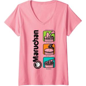 image:imageWomens Maruchan Instant Lunch Cooking Directions Icons VNeck TShirtPink