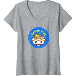 image:imageWomens Maruchan Instant Lunch Cute Kawaii Ramen King Bowl Logo VNeck TShirtHeather Grey
