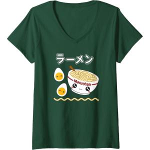 image:imageWomens Maruchan Instant Lunch Cute Ramen Japanese Style Logo VNeck TShirtDark Green
