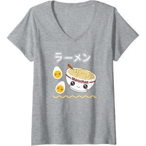 image:imageWomens Maruchan Instant Lunch Cute Ramen Japanese Style Logo VNeck TShirtHeather Grey