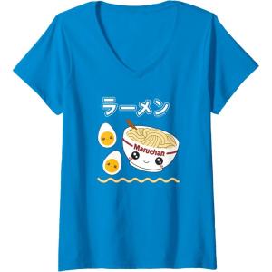 image:imageWomens Maruchan Instant Lunch Cute Ramen Japanese Style Logo VNeck TShirtSapphire Blue