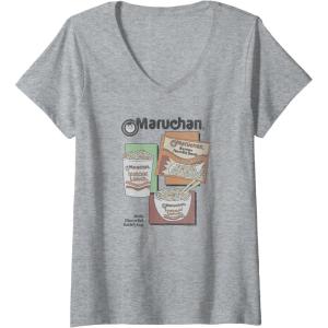 image:imageWomens Maruchan Instant Lunch Different Presentations Panel Art VNeck TShirtHeather Grey