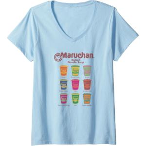 image:imageWomens Maruchan Instant Lunch Noodle Cup Flavors Colour Pop VNeck TShirtBaby Blue