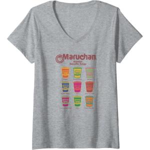 image:imageWomens Maruchan Instant Lunch Noodle Cup Flavors Colour Pop VNeck TShirtHeather Grey