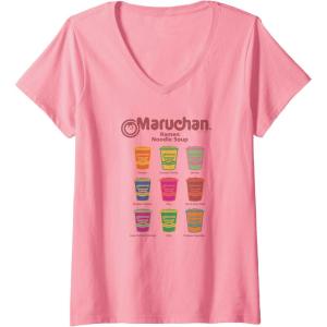 image:imageWomens Maruchan Instant Lunch Noodle Cup Flavors Colour Pop VNeck TShirtPink