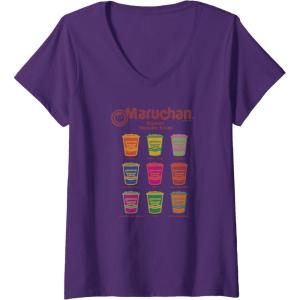 image:imageWomens Maruchan Instant Lunch Noodle Cup Flavors Colour Pop VNeck TShirtPurple