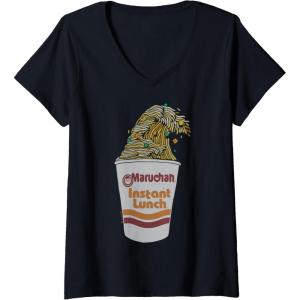image:imageWomens Maruchan Instant Lunch Ramen Cup Noodle Wave Logo VNeck TShirtBlack