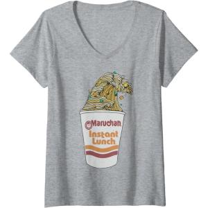 image:imageWomens Maruchan Instant Lunch Ramen Cup Noodle Wave Logo VNeck TShirtHeather Grey