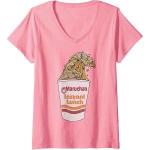image:imageWomens Maruchan Instant Lunch Ramen Cup Noodle Wave Logo VNeck TShirtPink