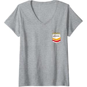image:imageWomens Maruchan Instant Noodles Faux Pocket Logo VNeck TShirtHeather Grey
