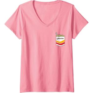 image:imageWomens Maruchan Instant Noodles Faux Pocket Logo VNeck TShirtPink