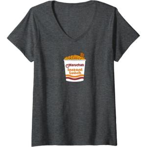 image:imageWomens Maruchan Ramen Noodle Cup With Chop Sticks VNeck TShirtDark Heather Grey