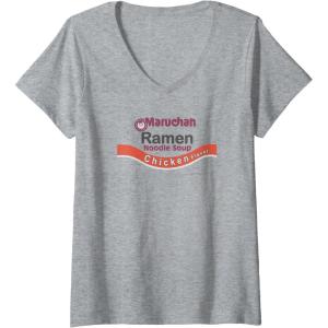 image:imageWomens Maruchan Ramen Noodle Soup Chicken Flavor Logo VNeck TShirtHeather Grey
