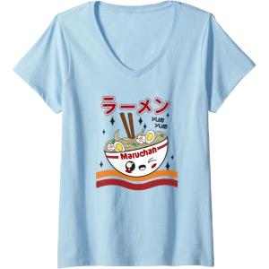 image:imageWomens Maruchan Yum Yum Winking Noodle Bowl Poster VNeck TShirtBaby Blue