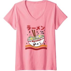 image:imageWomens Maruchan Yum Yum Winking Noodle Bowl Poster VNeck TShirtPink