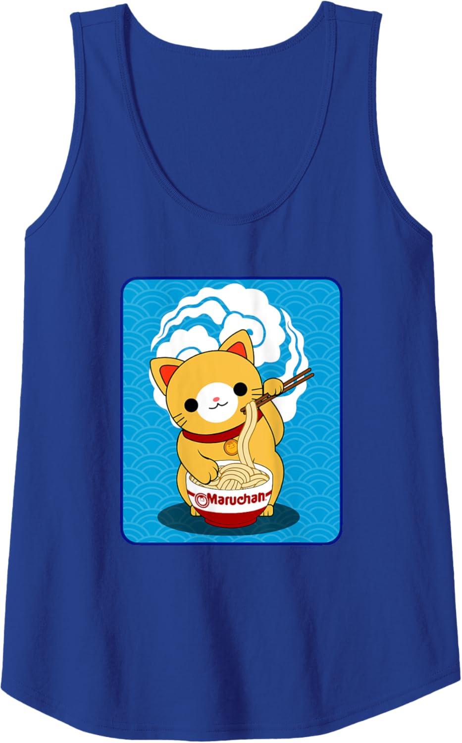 image:imageMaruchan Cat Eating Ramen Noodles Tank TopRoyal Blue