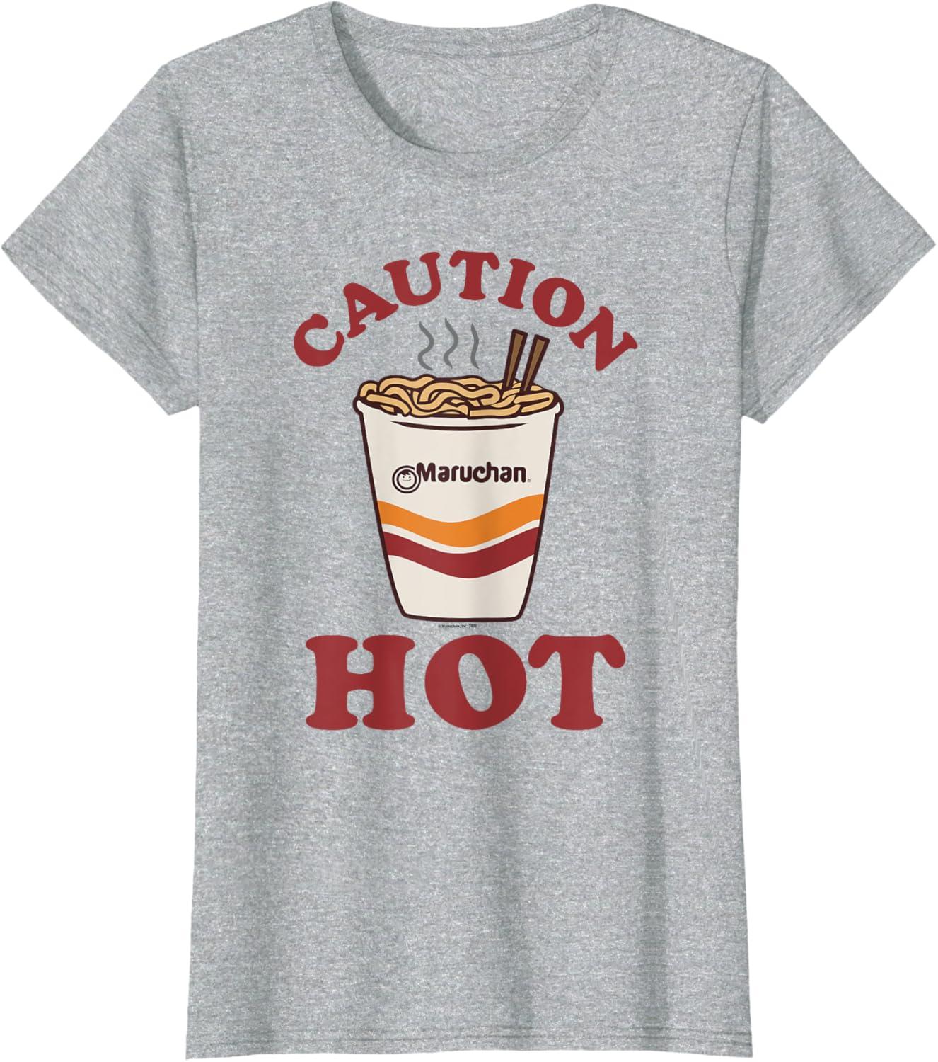 image:imageMaruchan Caution Hot Steaming Noodle Cup TShirtHeather Grey