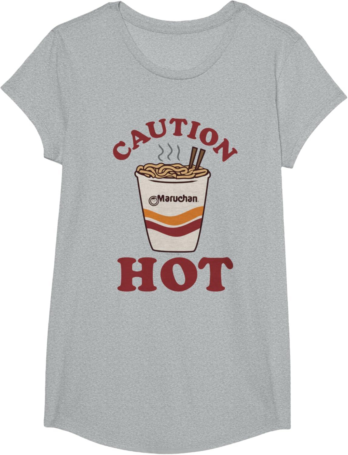 image:imageMaruchan Caution Hot Steaming Noodle Cup TShirtHeather Grey