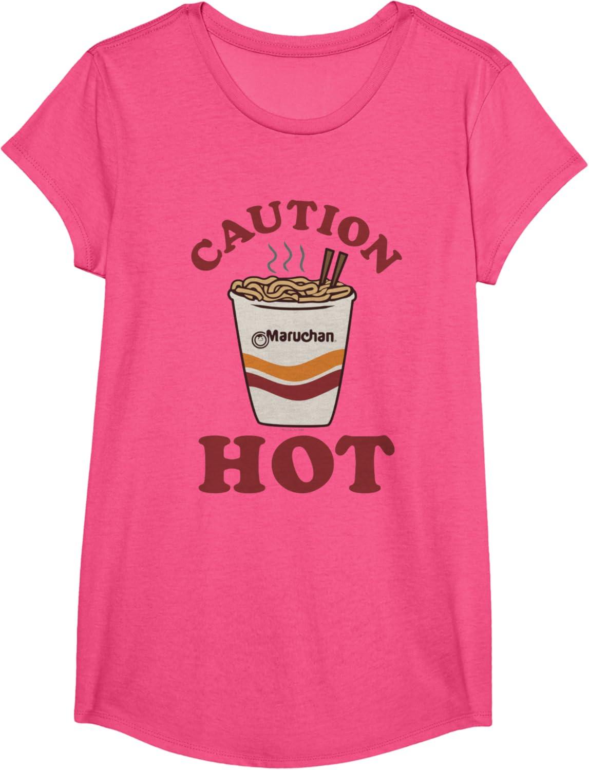 image:imageMaruchan Caution Hot Steaming Noodle Cup TShirtPink Heather