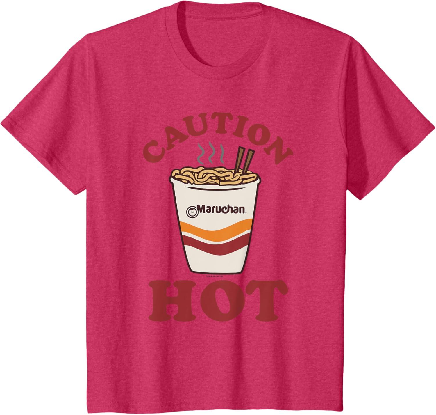 image:imageMaruchan Caution Hot Steaming Noodle Cup TShirtRed Heather