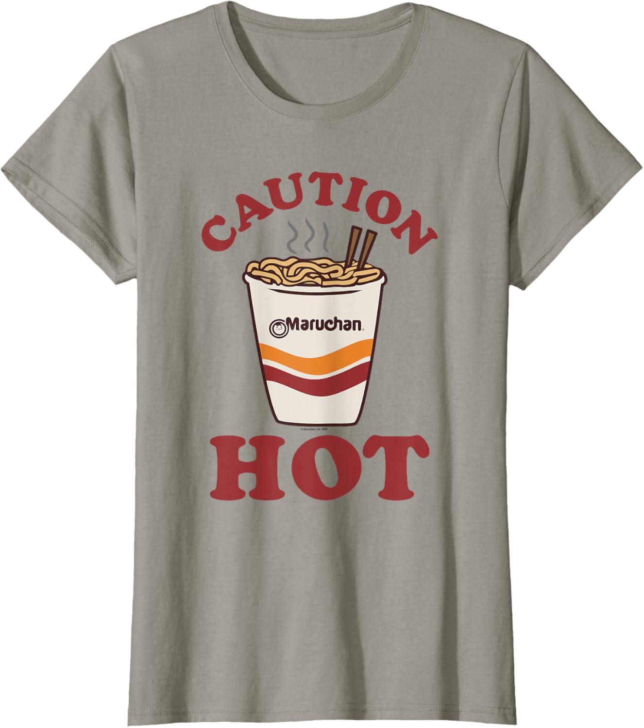 image:imageMaruchan Caution Hot Steaming Noodle Cup TShirtSlate Grey