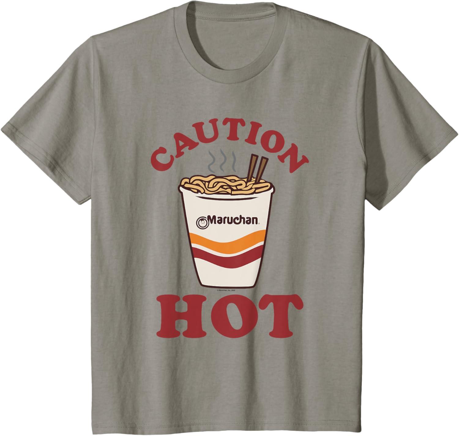 image:imageMaruchan Caution Hot Steaming Noodle Cup TShirtSlate Grey