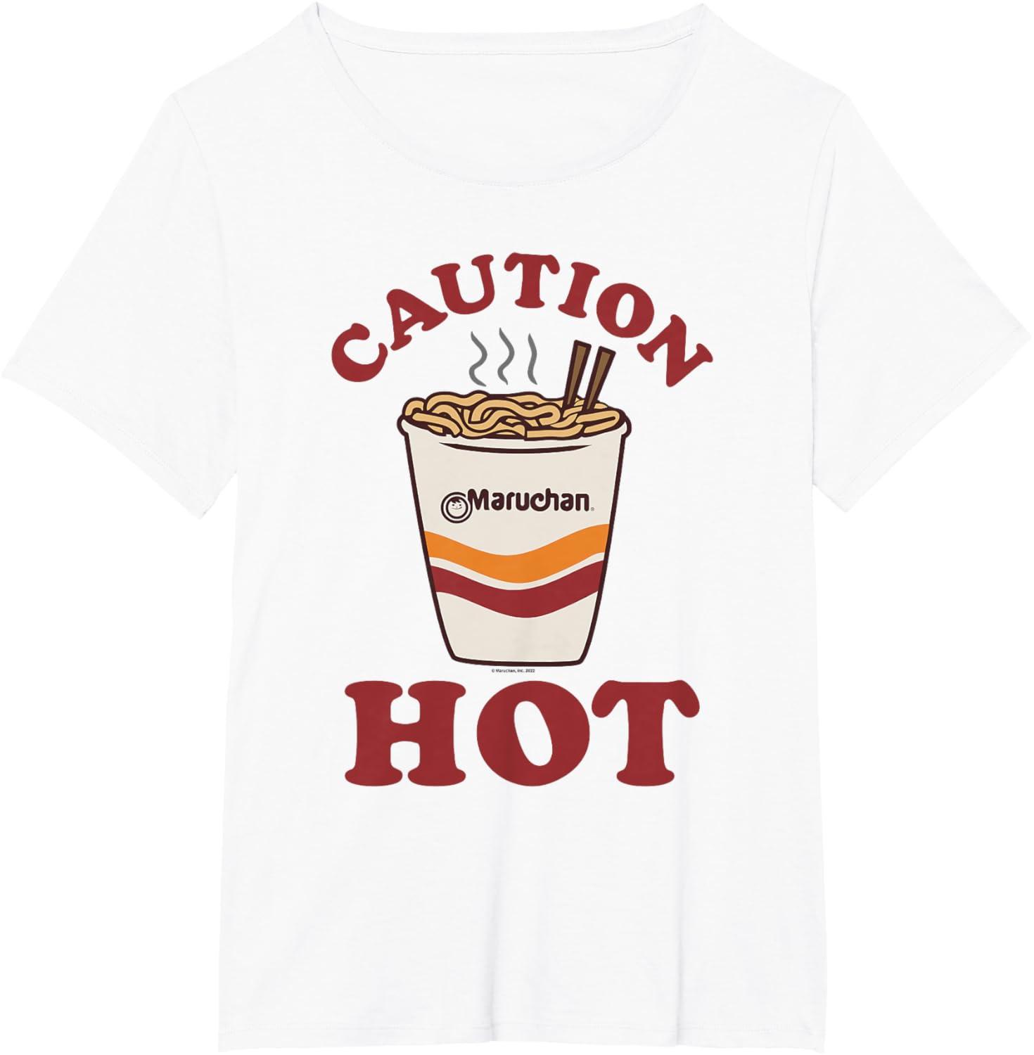 image:imageMaruchan Caution Hot Steaming Noodle Cup TShirtWhite
