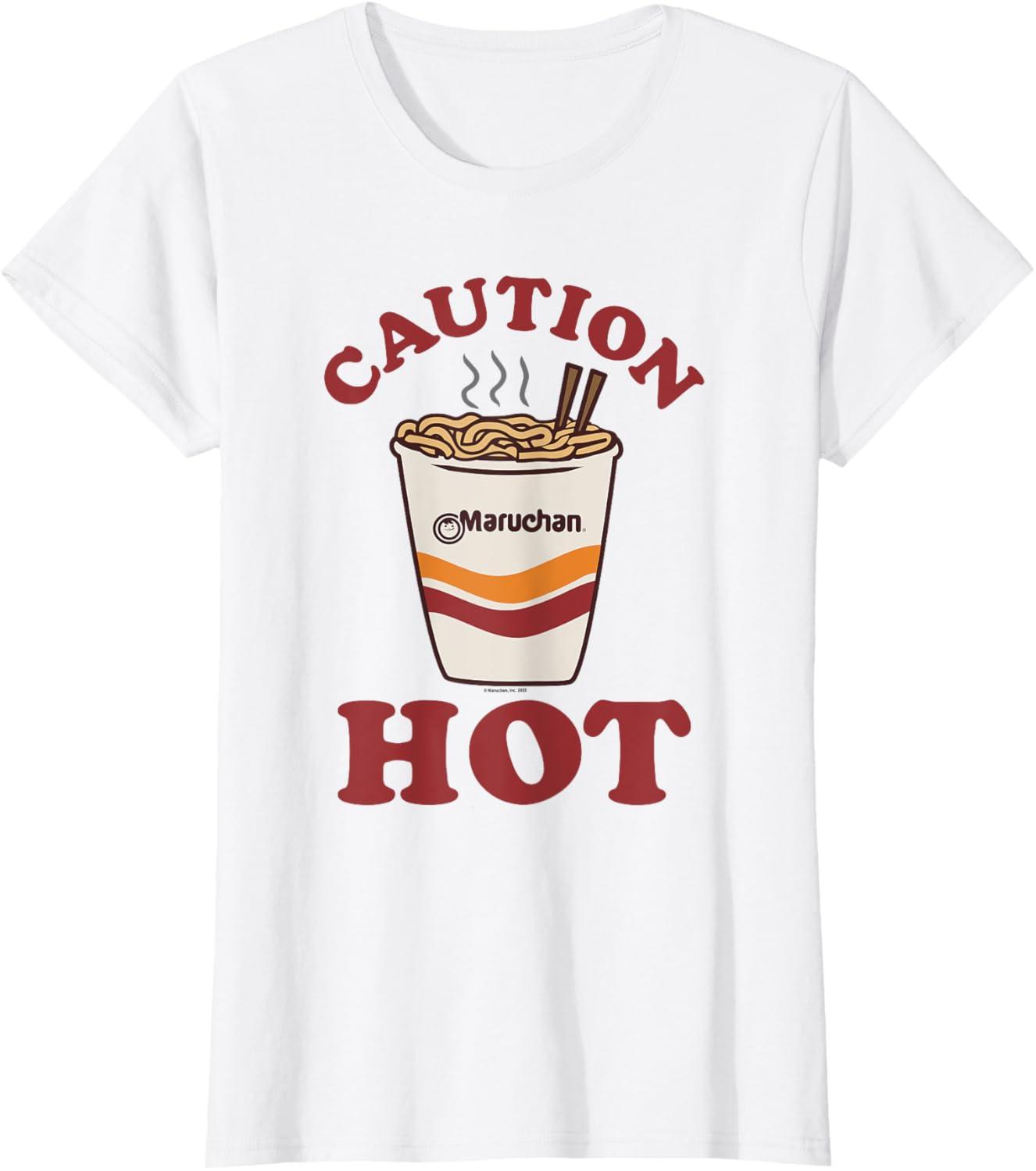 image:imageMaruchan Caution Hot Steaming Noodle Cup TShirtWhite