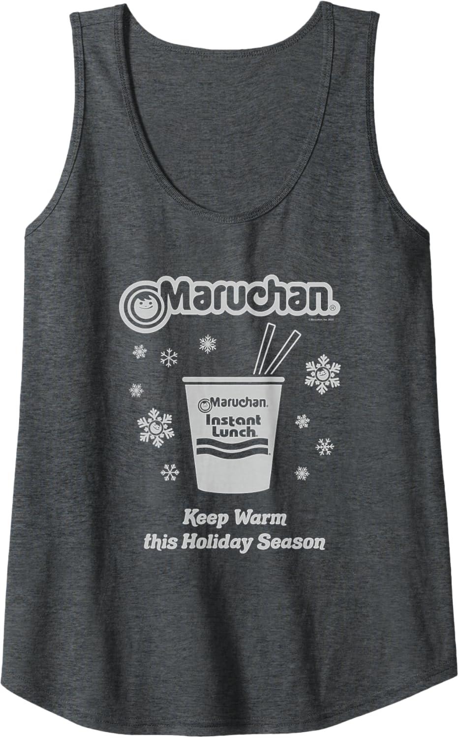 image:imageMaruchan Christmas Instant Lunch Keep Warm Holiday Season Tank TopDark Heather Grey