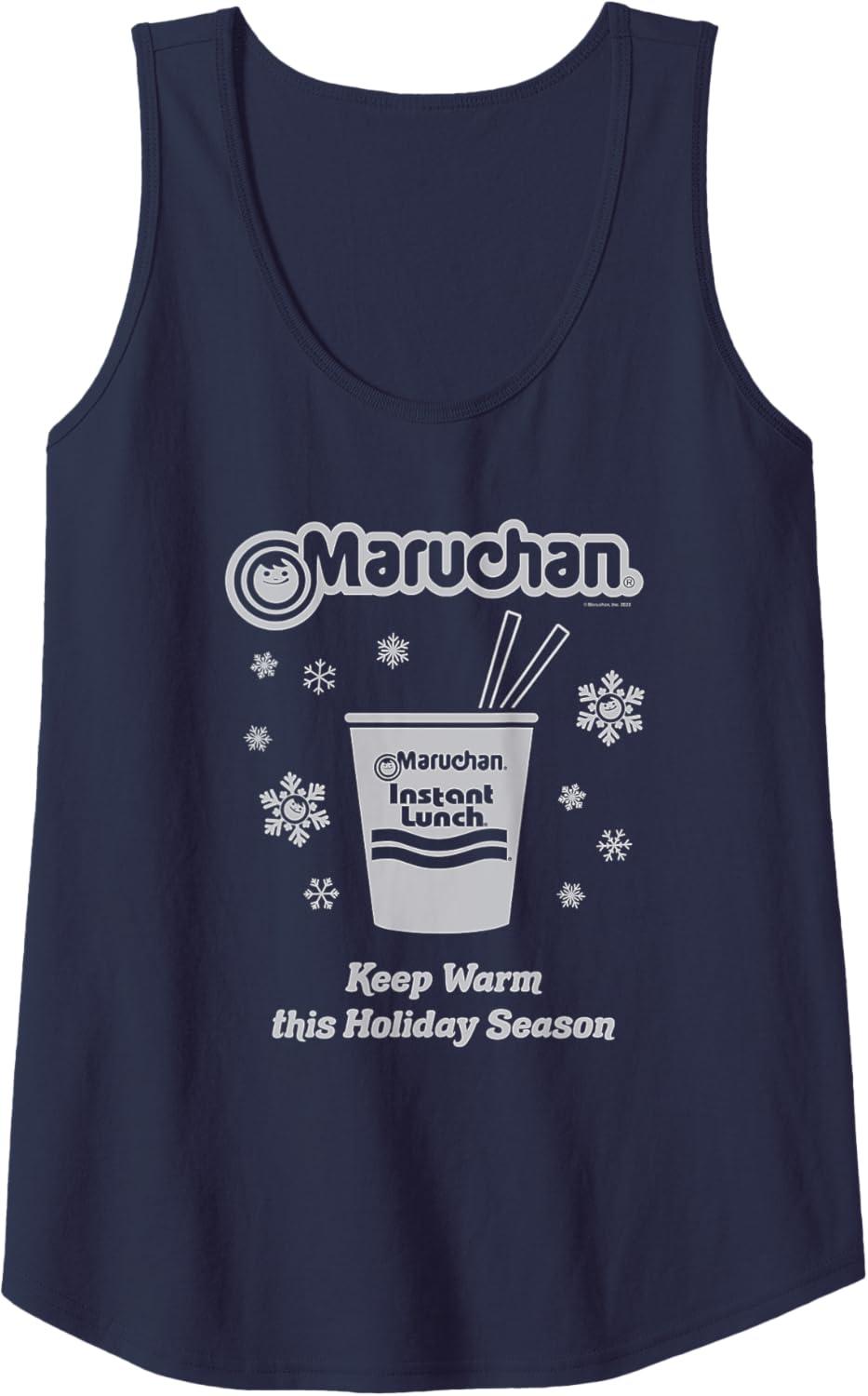 image:imageMaruchan Christmas Instant Lunch Keep Warm Holiday Season Tank TopNavy Blue