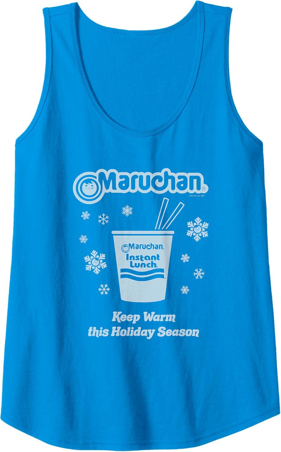 image:imageMaruchan Christmas Instant Lunch Keep Warm Holiday Season Tank TopSapphire Blue