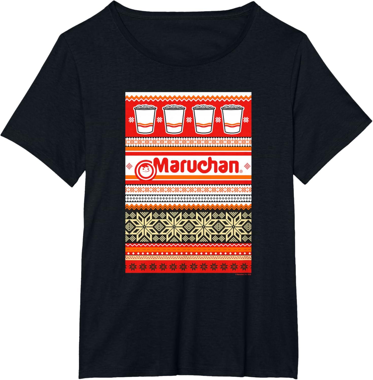 image:imageMaruchan Christmas Instant Lunch Ugly Sweater Style TShirtBlack
