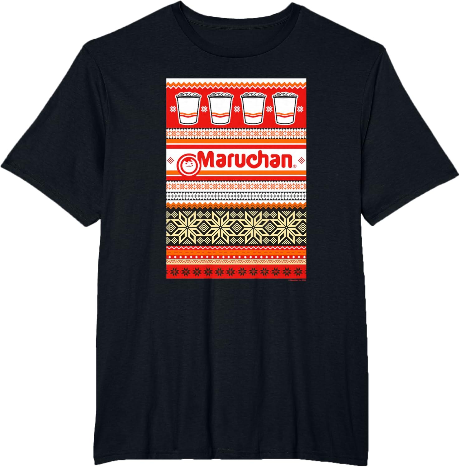image:imageMaruchan Christmas Instant Lunch Ugly Sweater Style TShirtBlack