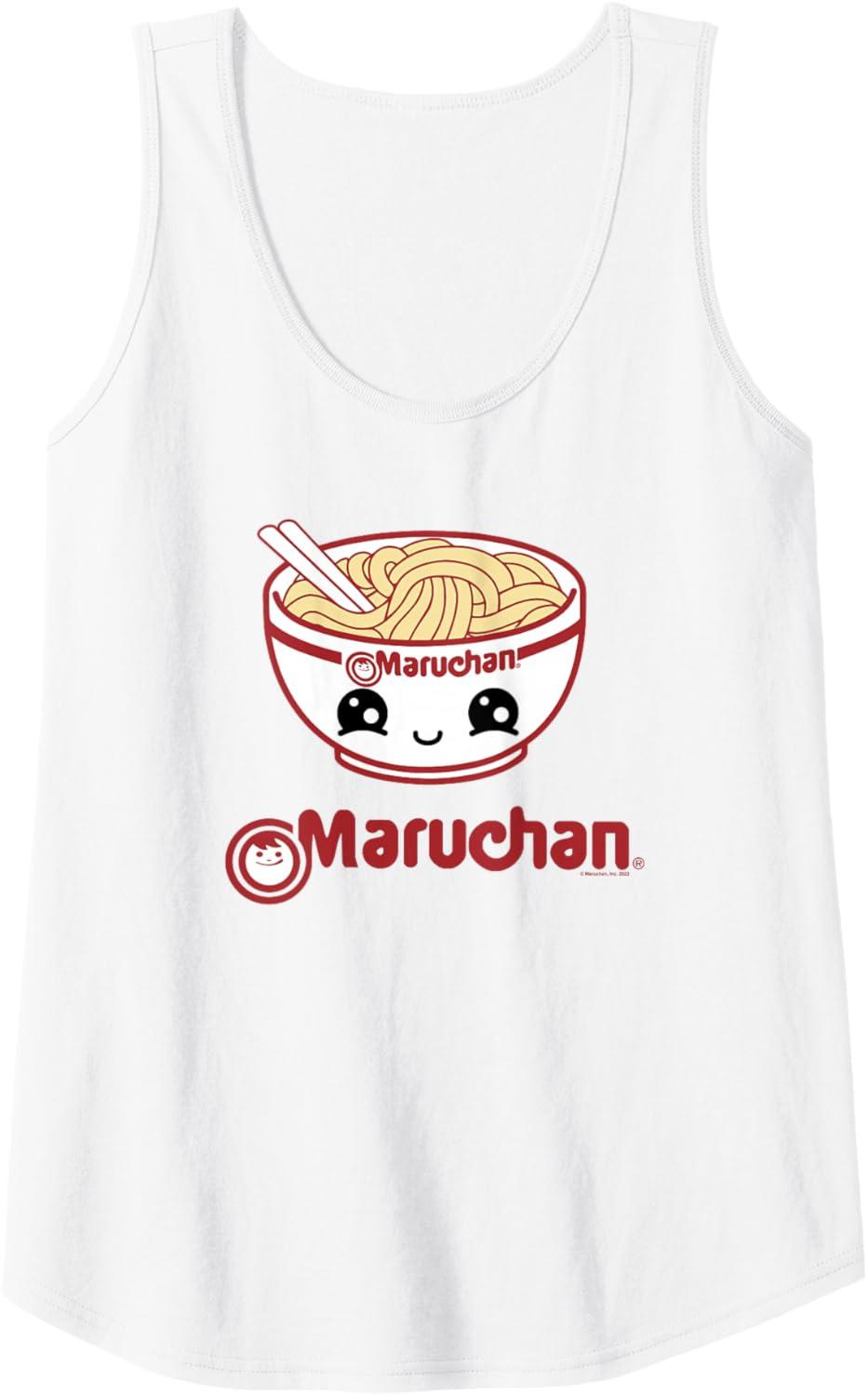 image:imageMaruchan Cute Noodle Bowl Face Logo Tank TopWhite