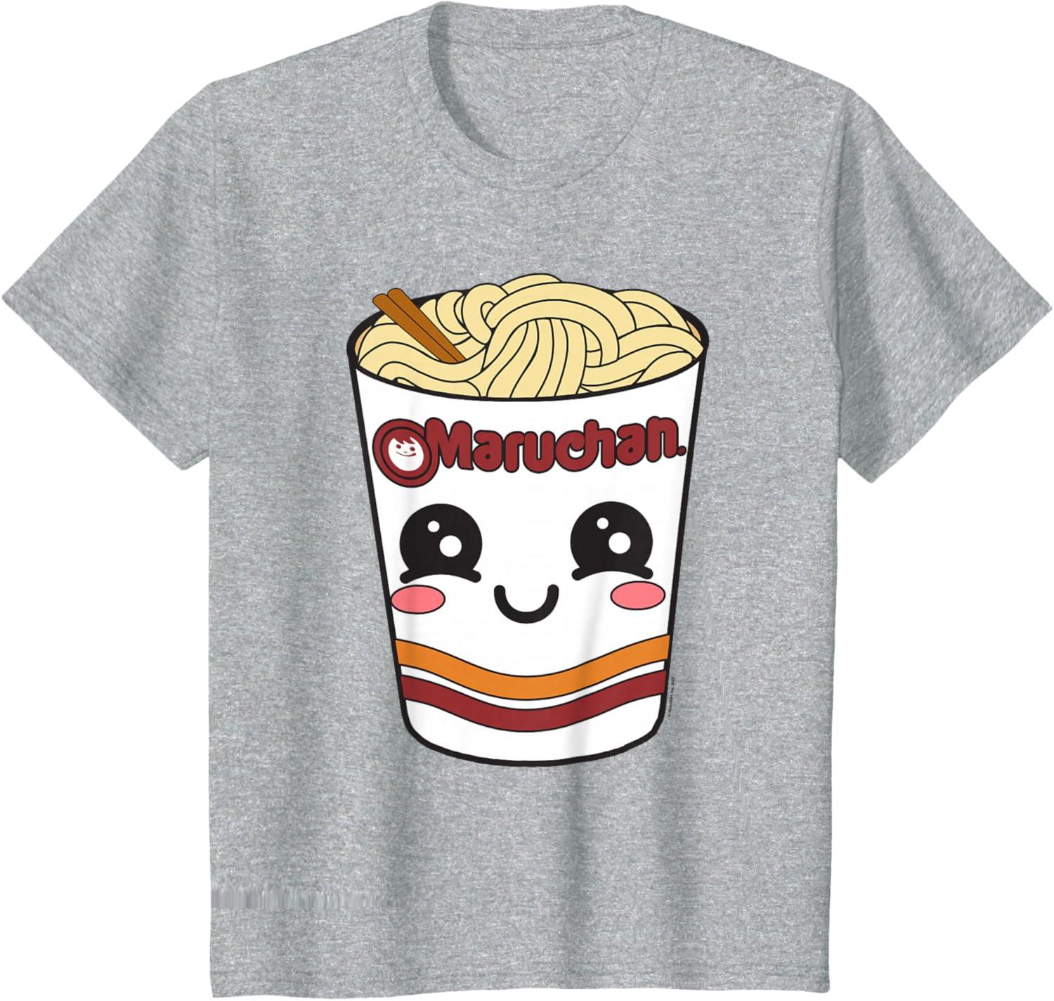 image:imageMaruchan Cute Ramen Noodle Cup Face TShirt SmallHeather Grey