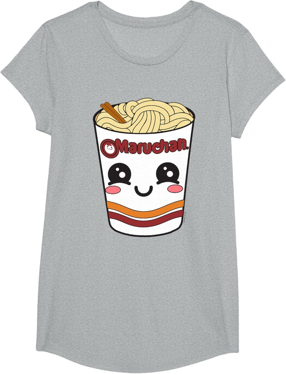 image:imageMaruchan Cute Ramen Noodle Cup Face TShirt SmallHeather Grey