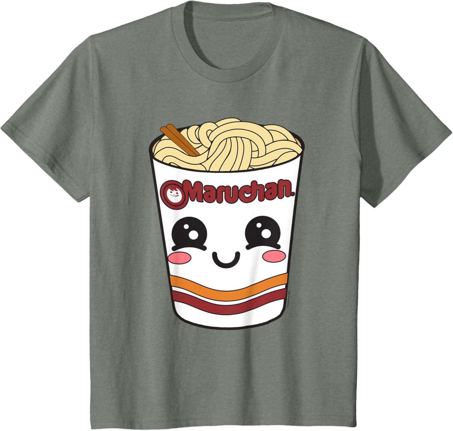 image:imageMaruchan Cute Ramen Noodle Cup Face TShirt SmallOlive Heather