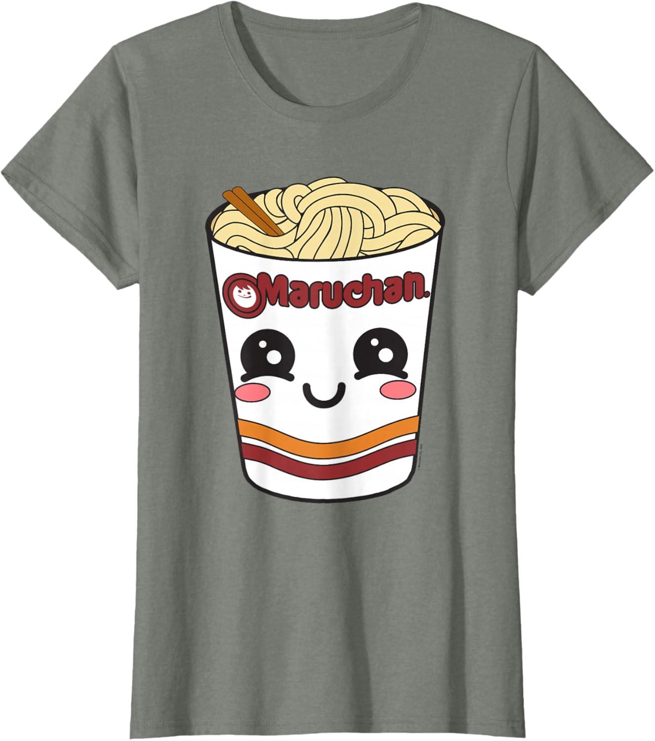 image:imageMaruchan Cute Ramen Noodle Cup Face TShirt SmallOlive Heather