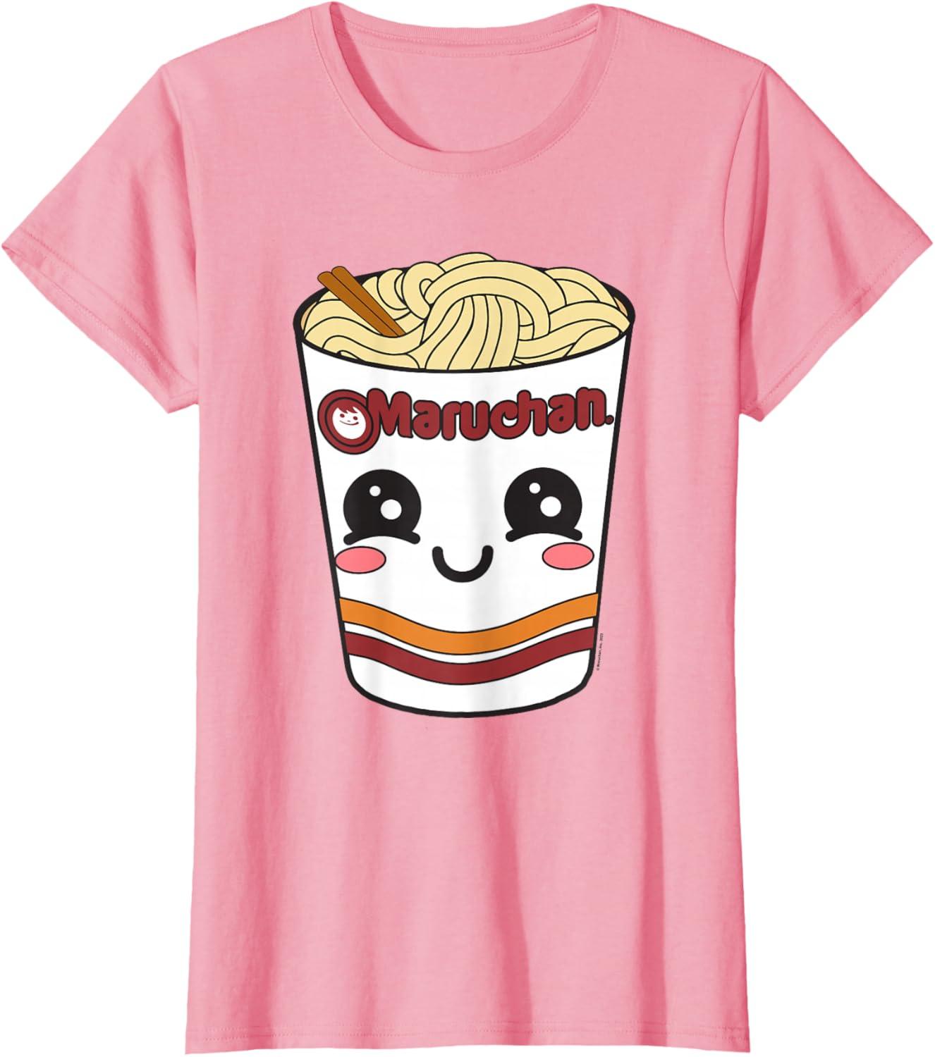 image:imageMaruchan Cute Ramen Noodle Cup Face TShirt SmallPink